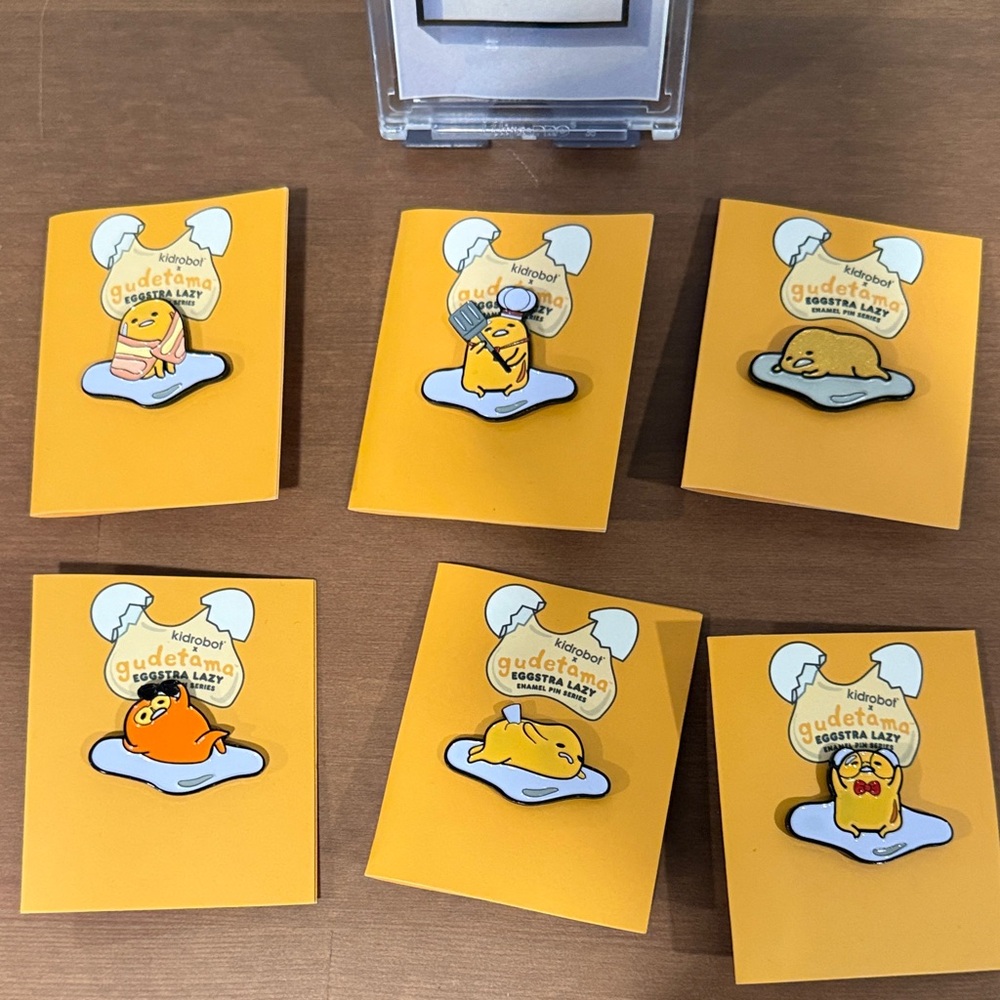 KIDROBOT Gudetama Pin Set - Picture 2 of 3